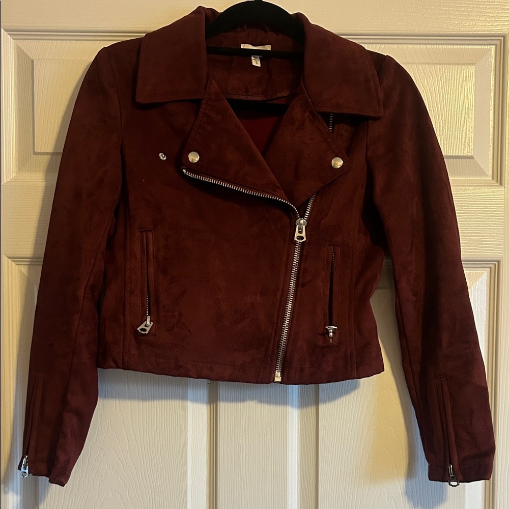 Silent + Noise Wine Red Suede Jacket